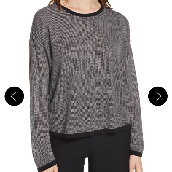 Eileen Fisher Crew Neck Black Sweater - Picture 1 of 5